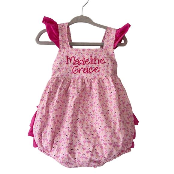 Madeline Grace Flamingo Bubble Romper Custom Made